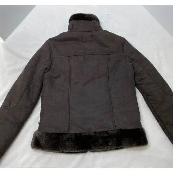 Women's Suede Presidio Hot Chocolate Fur Lined Jacket B by Burton S - Picture 3 of 10